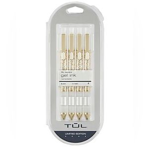 TUL® GL Series Retractable Gel Pens, White Barrel With Leopard Pattern